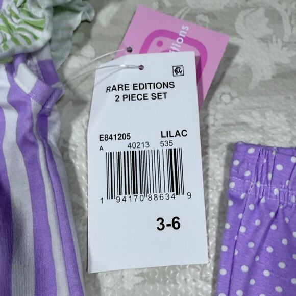 Rare Editions Baby Girls Striped Butterfly Top Polka Dot Leggings Set 3-6M NWT - Picture 6 of 10